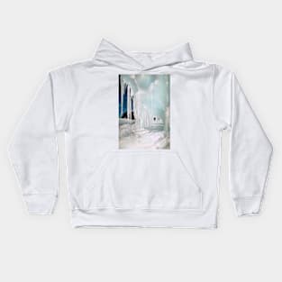 Ice Cave in Blue & White Kids Hoodie